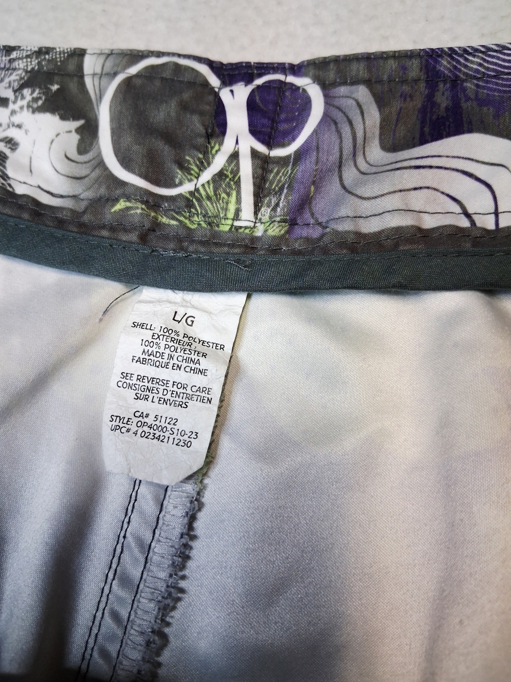 OP Men's Lime Green & Gray Floral Board Shorts - Picture 5 of 7
